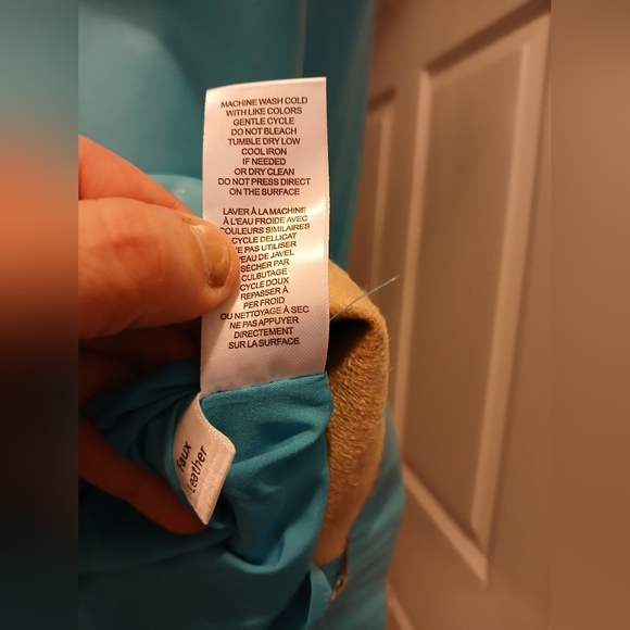 House Of Harlow 1960 Tiffany Blue Retro Mod Fall Leather Shift Dress-Small - Picture 11 of 12